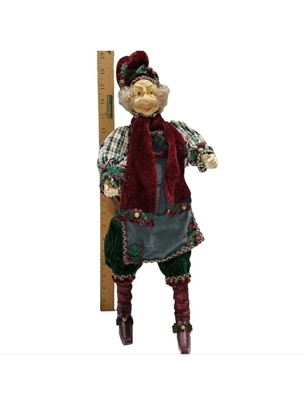 Santa's Helper Head toy maker Elf posable figure 19